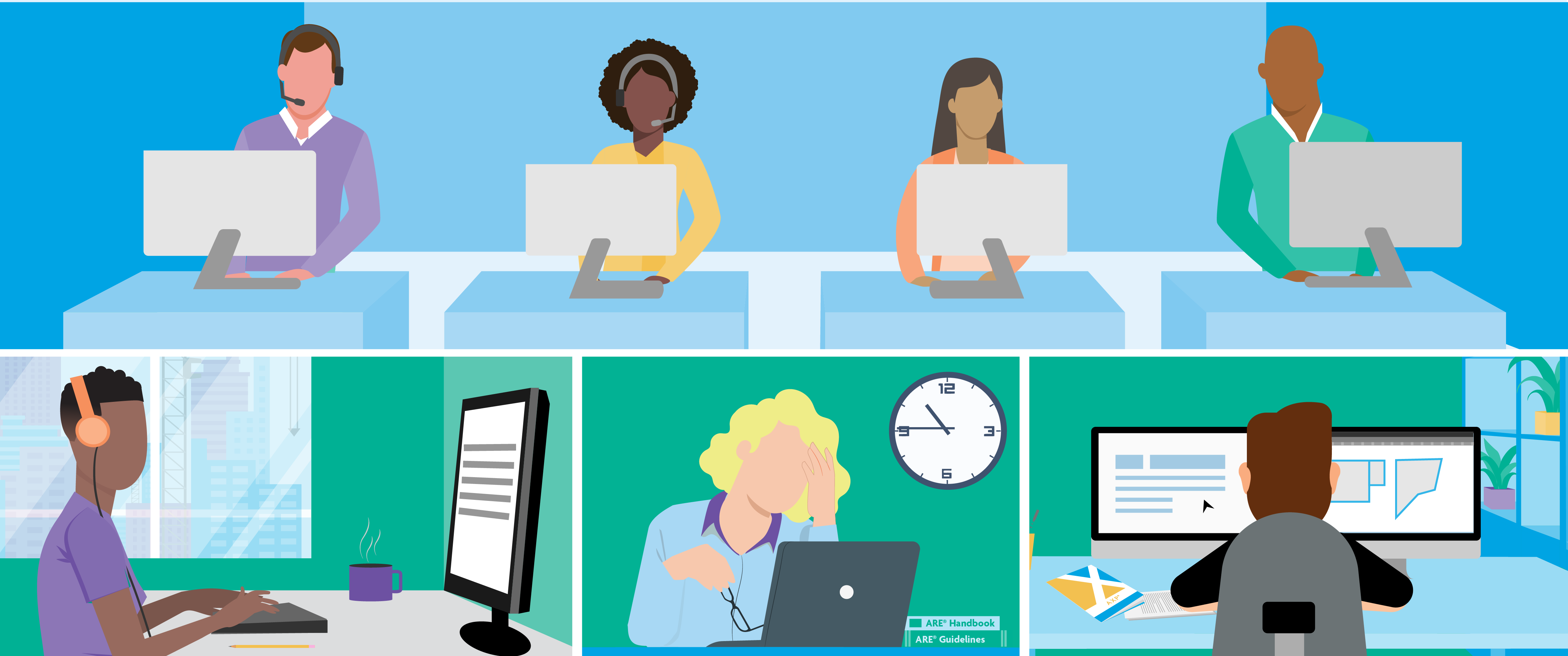 candidate takes exam via remote proctor graphic