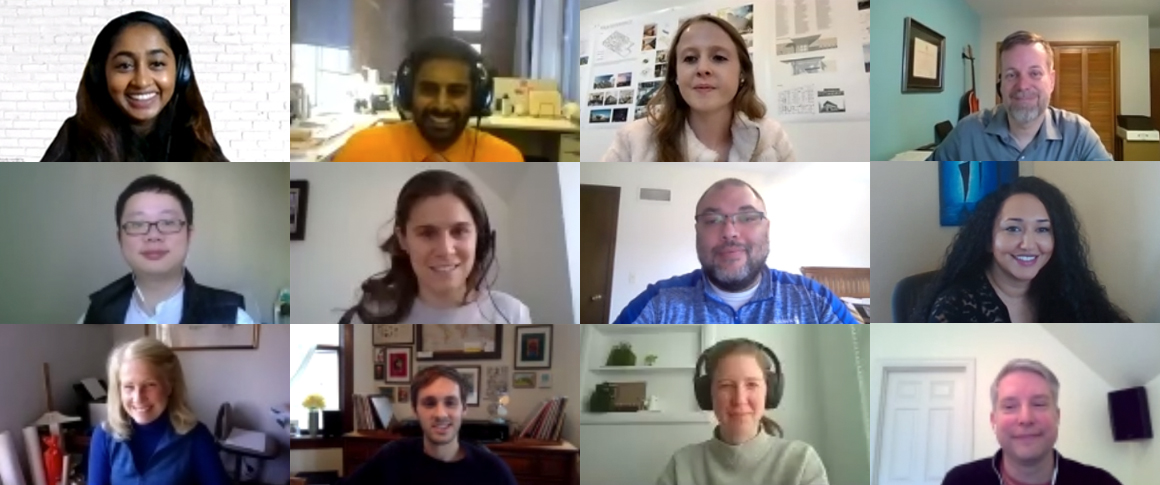 12 alumni members of NCARB's Think Tank and Re-Think Tank during a Zoom meeting. 