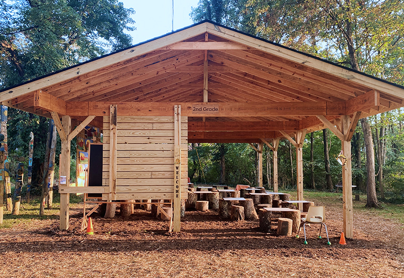 Outdoor pavilion at Linden Waldorf School.