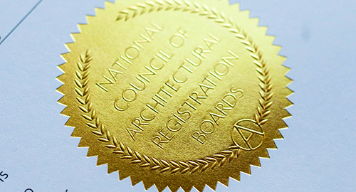 National Council of Architectural Registration Boards seal that is embossed on the NCARB Certificate.
