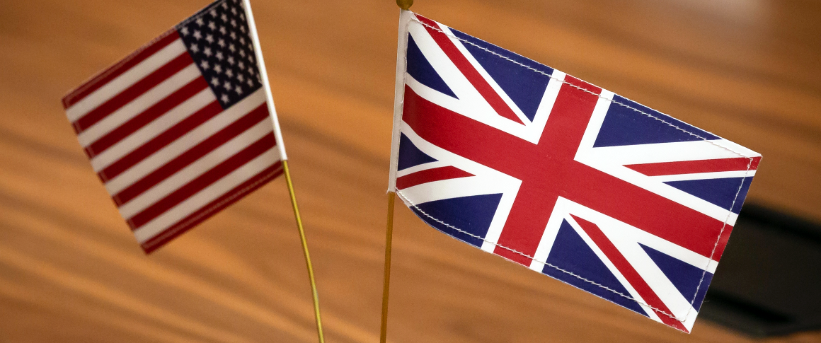 Image of U.S. flag and U.K. flag