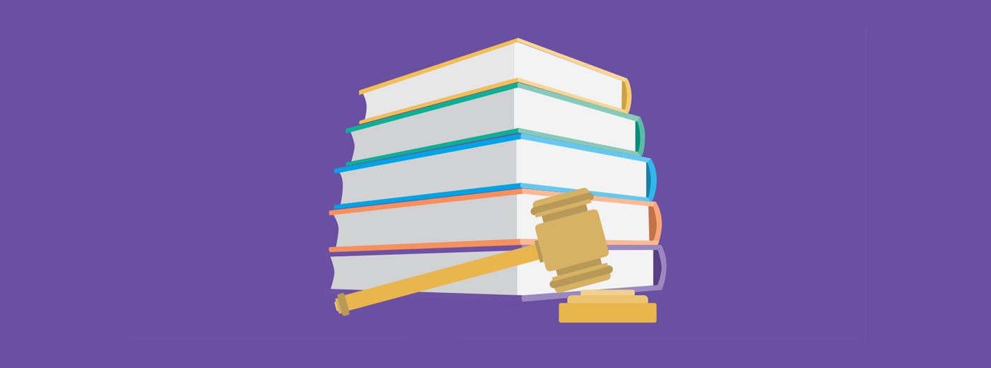 Gavel and books