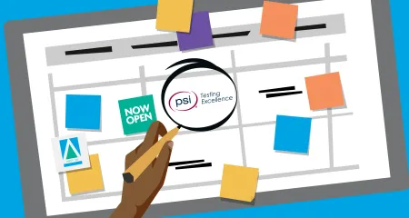 Calendar shows the PSI logo. 