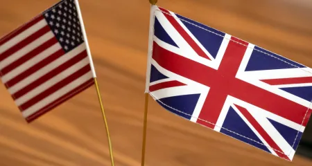 Image of U.S. flag and U.K. flag