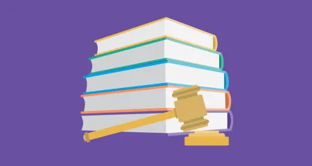 Gavel and books