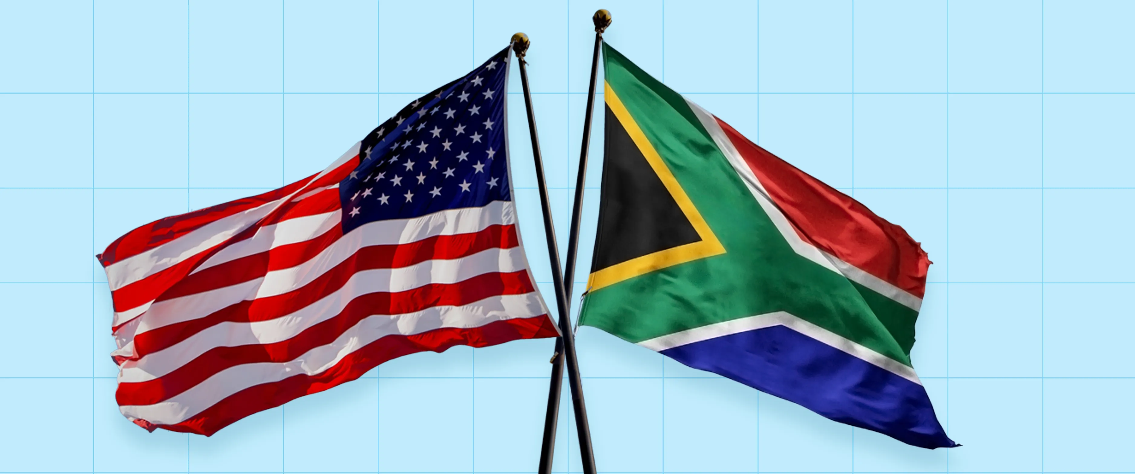 United States and South Africa flags