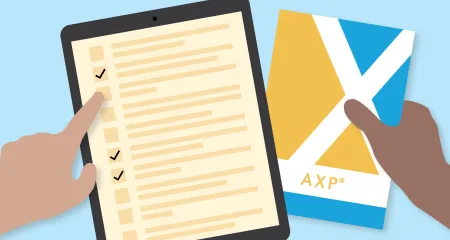 Checklist next to AXP logo.