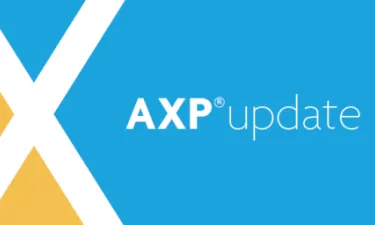Text reads "AXP Update" with the AXP logo in the background. 