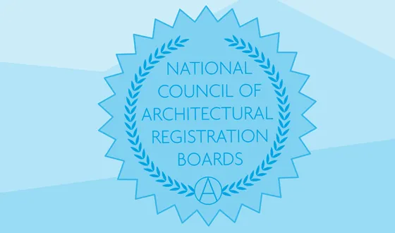 The NCARB seal on a blue background.