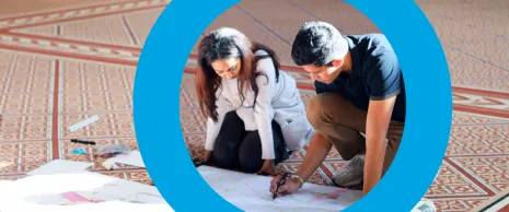 Two licensure candidates collaborate during the annual Interschool Student Design Competition in Washington, DC.