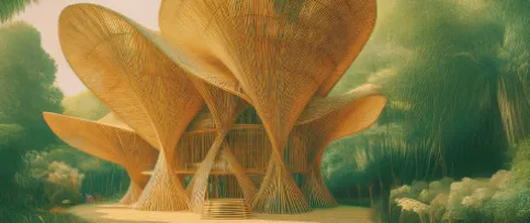 A sustainably built bamboo home.