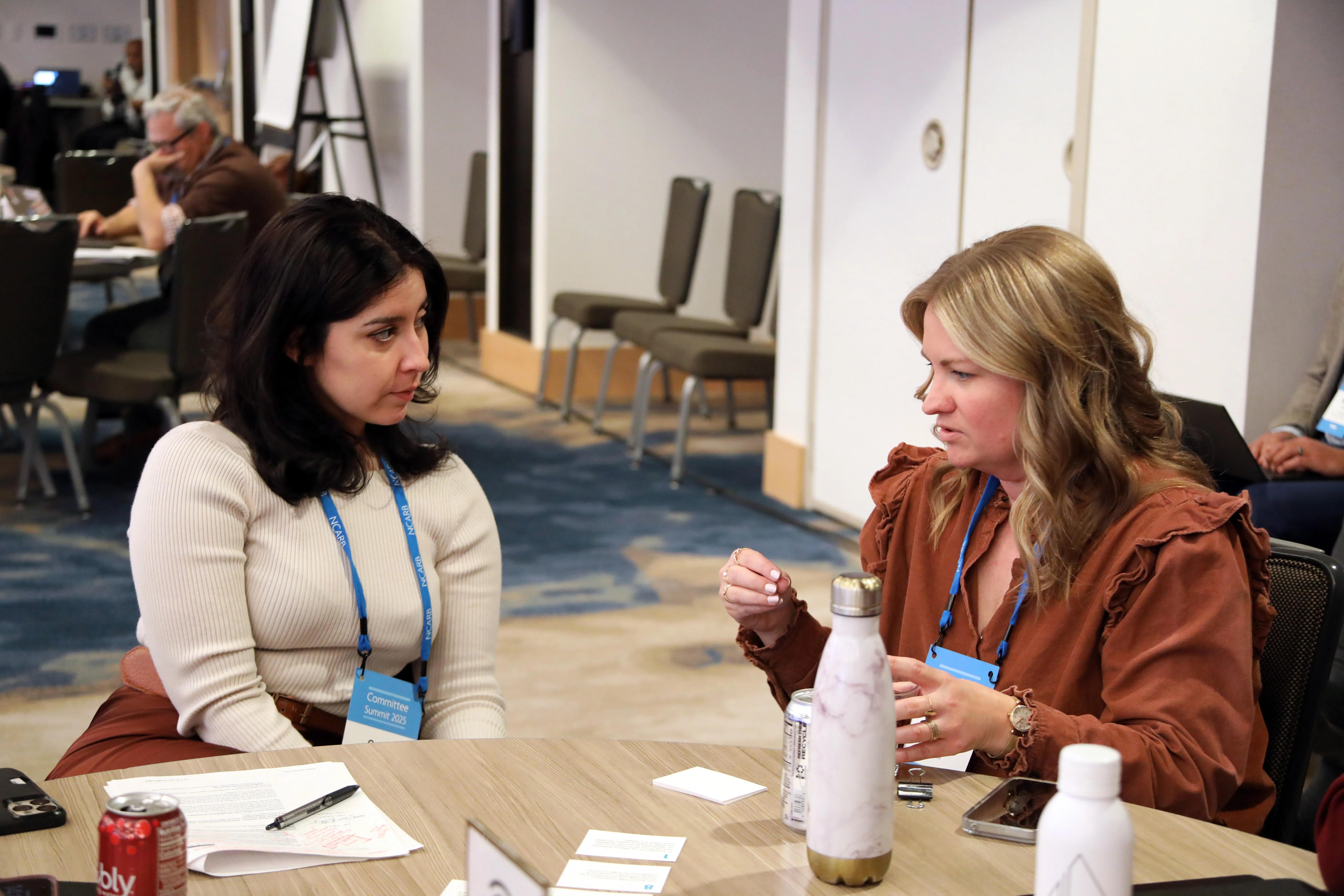 Attendees engaged in discussion during a workshop session at the 2025 Committee Summit. 
