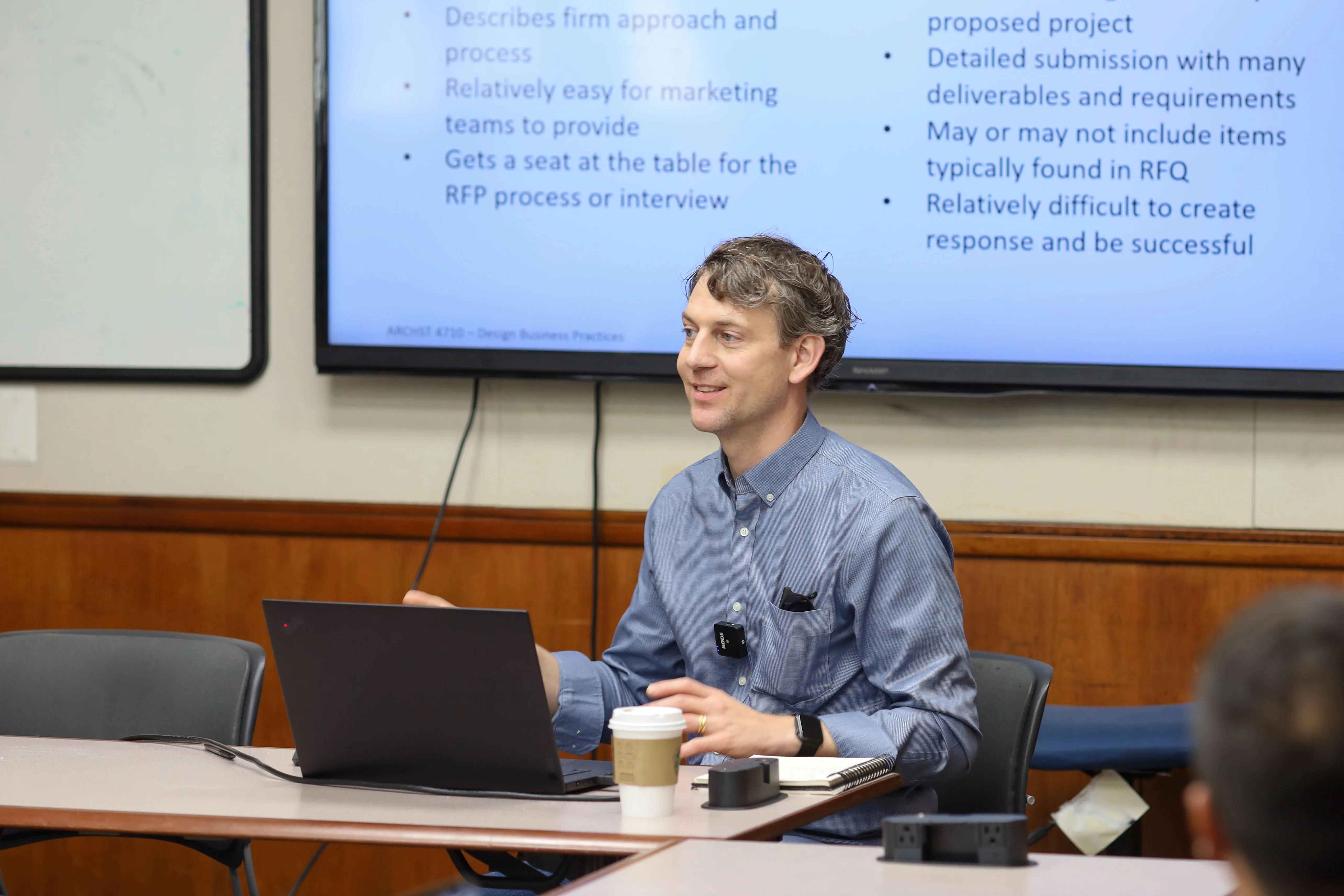 2024 NCARB Scholar presents a brief lesson to peers during a breakout session.